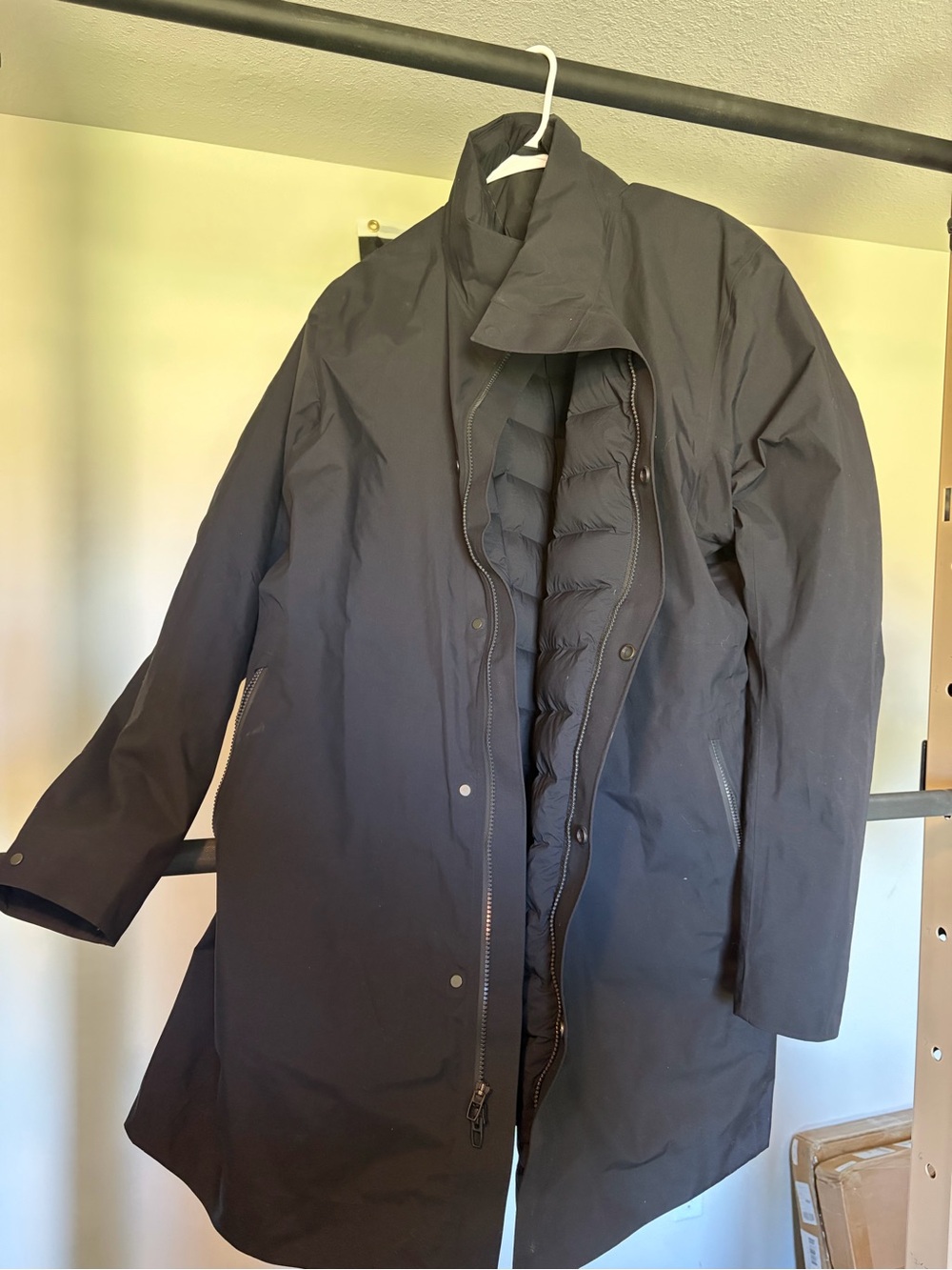 Lululemons Drivers Coat, Dress parka men’s XL 800 down fill Insulated Long Coat